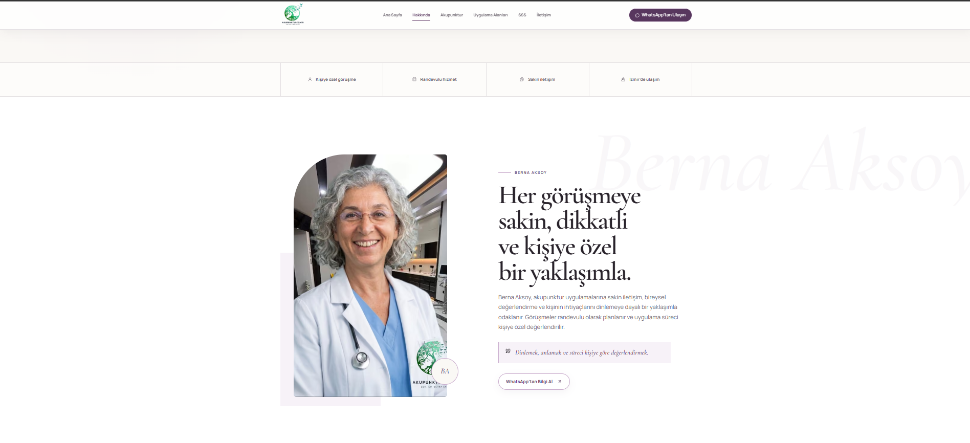 Akupunktur İzmir — Berna Aksoy tanıtımı