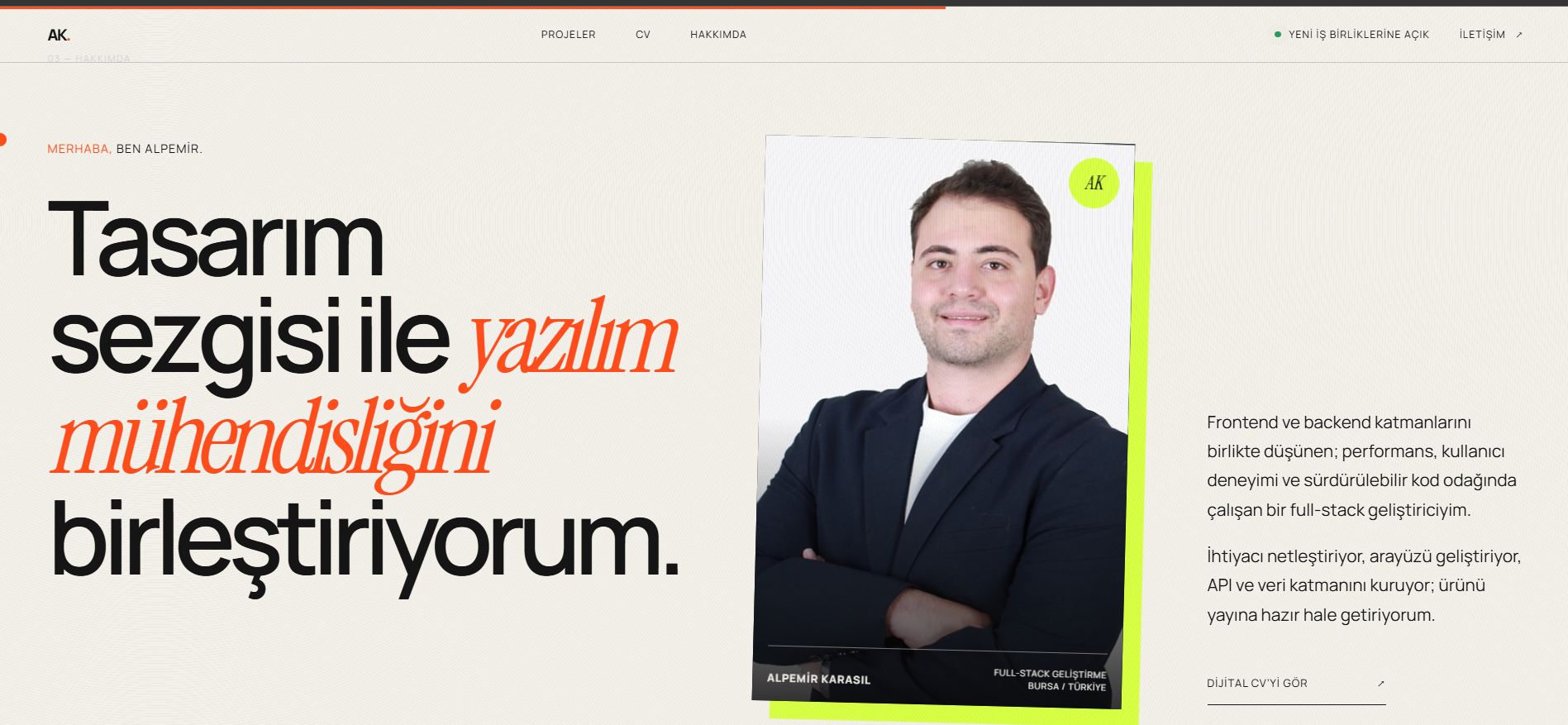 Alpemir Karasıl — Hakkımda ve portre