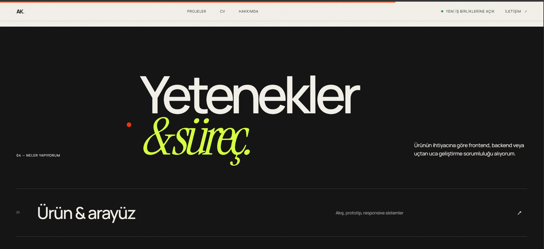 Alpemir Karasıl — Yetenekler ve süreç başlığı