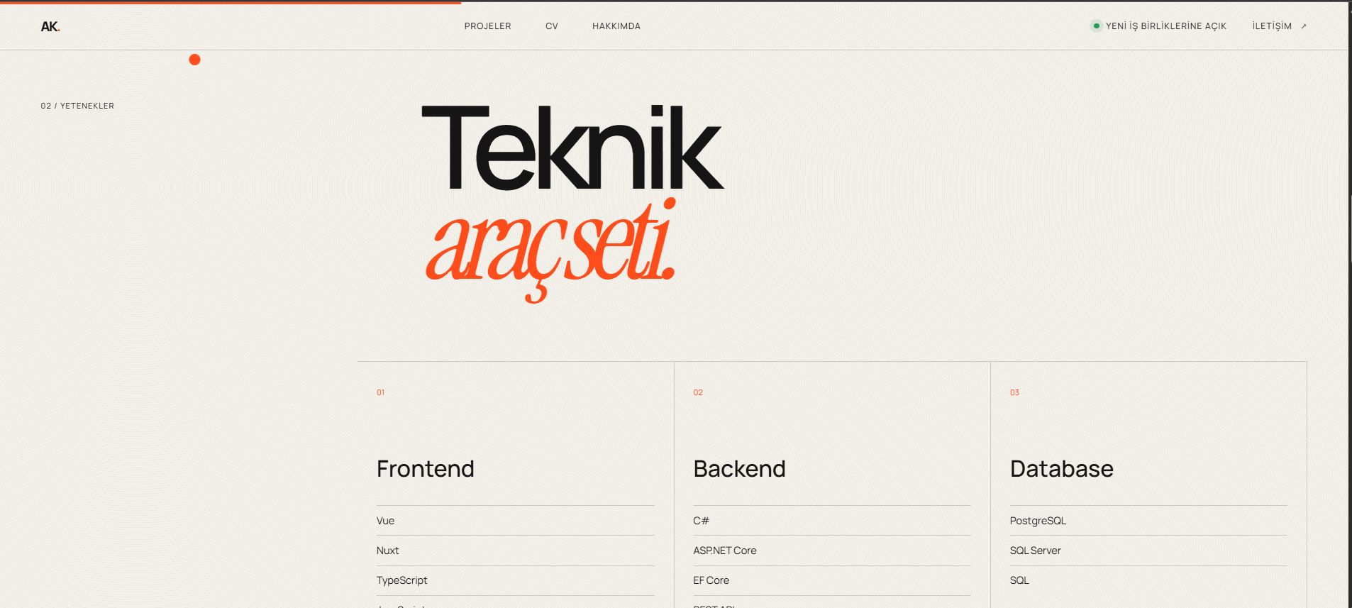 Alpemir Karasıl — Teknik araç seti