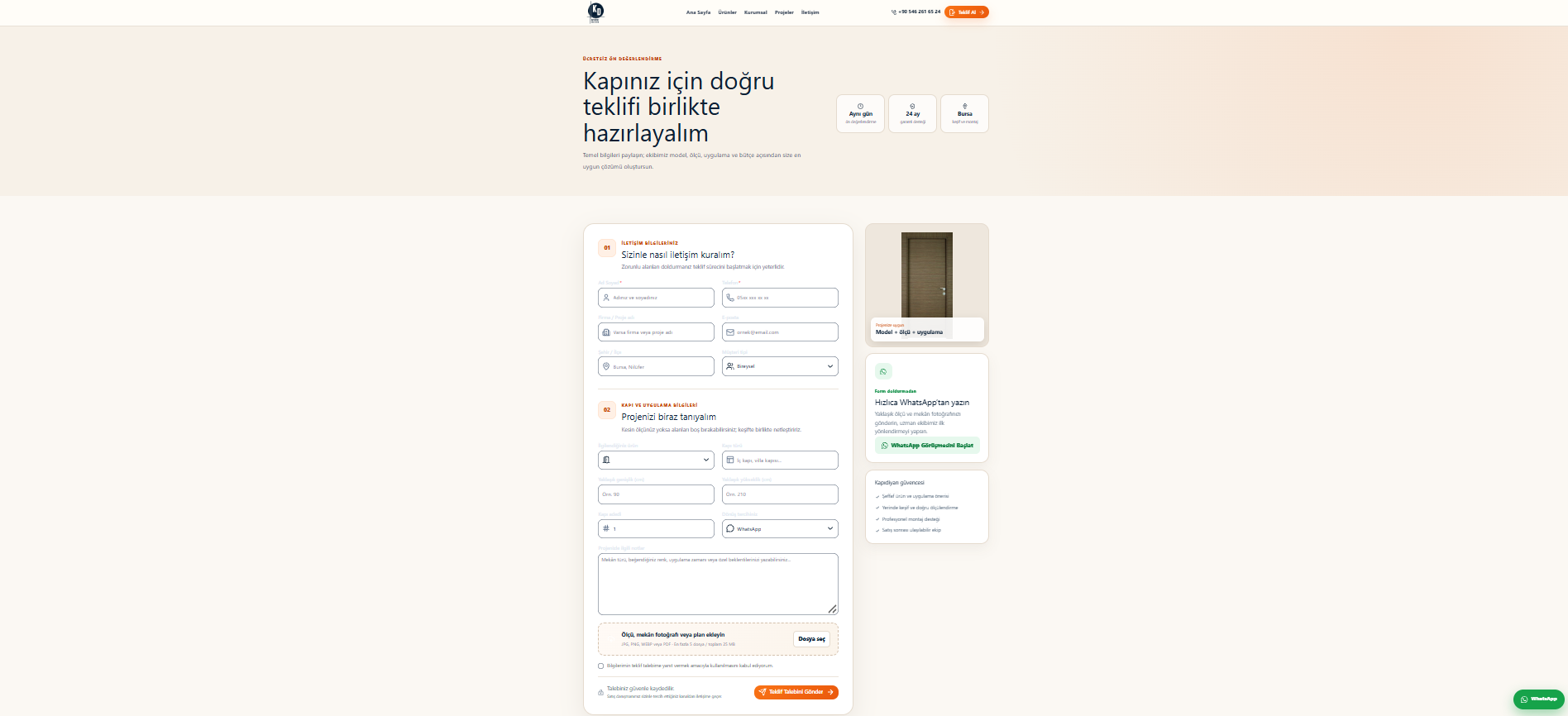Kapı Diyarı — Teklif talep formu