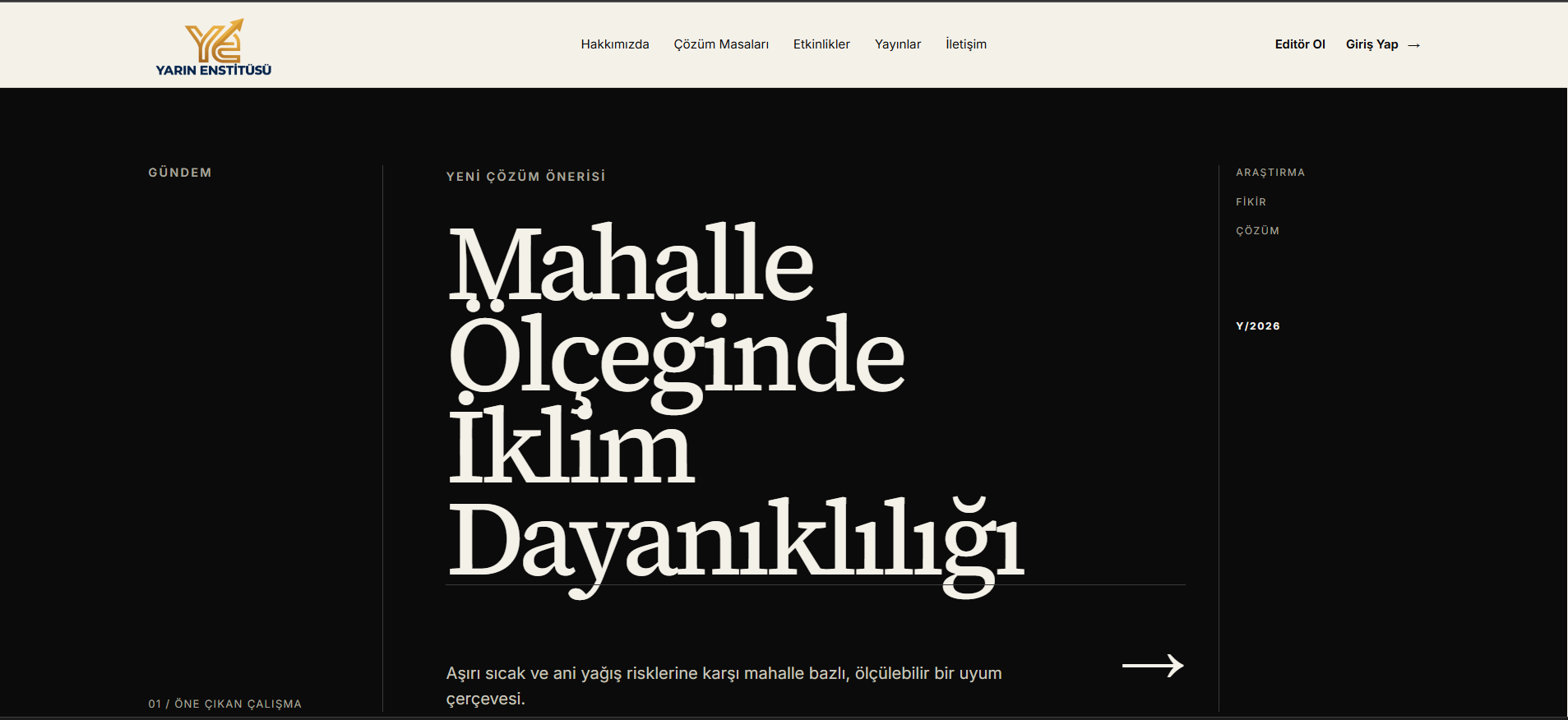 Yarın Enstitüsü — Öne çıkan araştırma