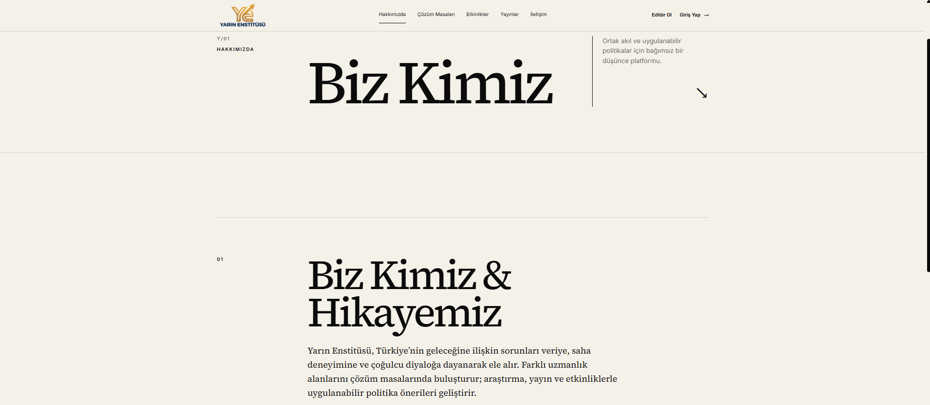 Yarın Enstitüsü — Hakkımızda ve kurum hikâyesi